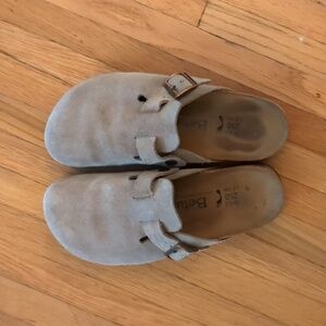 Birkenstock Betula Boston Tan Suede Leather Clogs Women's Sz 38/ US 8